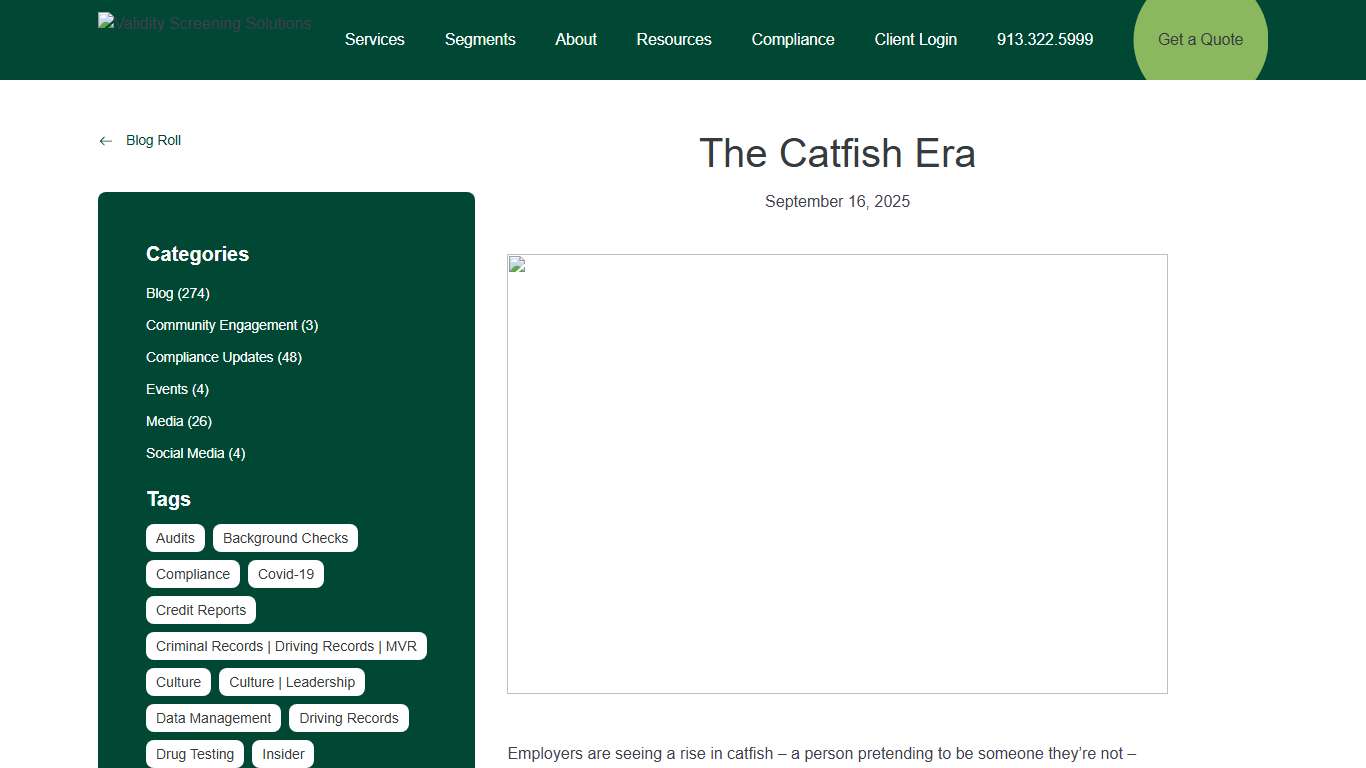 The Catfish Era - Validity Screening Solutions