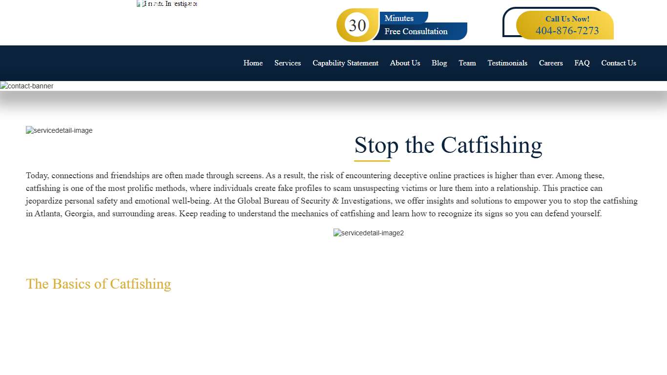 Stop the Catfishing Atlanta Catfish Investigator in Atlanta, GA Global Bureau of Security & Investigations